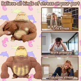 YXthognyx Stretchy Gorilla Fidget Soft Rubber Stress Relief Toy for Young and Old - Ideal for Relaxation, Sensory Play & Gift Occasions (Gorilla)