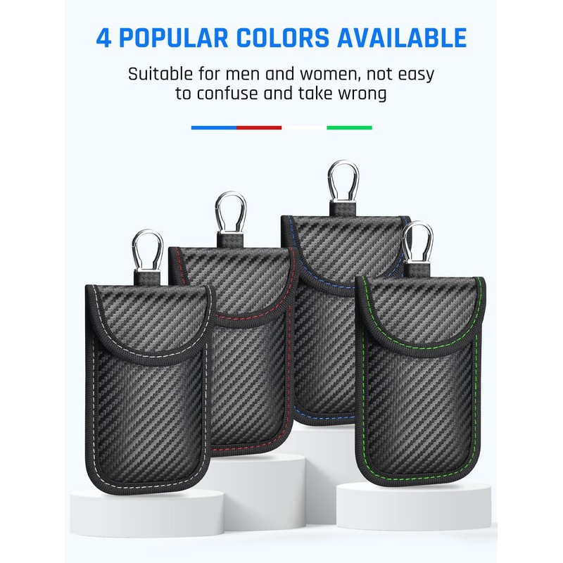 WHonor 2 Pack Faraday Pouch for Key Fob, RFID Signal