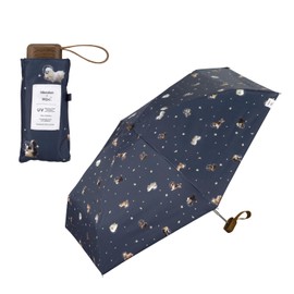 [2025] Parasol Flying Dog x Wpc. Space Flight Dog Light Shielding Umbrella Mini Navy <100% Light Shading Ratio / 100% UV Reduction / UPF 50+ + Thermal Blocking/Rain Protection> Folding Umbrella, For