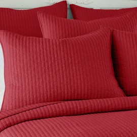 Levtex Home - Cross Stitch Chile Red Quilt Set - 100% Cotton - Twin/Twin XL Quilt (68x86in.) + 1 Standard Sham (26x20in.) - Reversible - Cotton Fabric