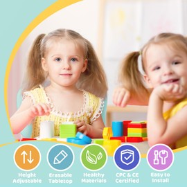 FUNLIO Adjustable Kids Chair (2pcs), 3 Level Height Adjustable Toddler Chair for Ages 3-8, Sturdy Child Chair with Maximum Bearing 220lbs, for Classrooms/Daycares/Homes, CPC & CE Approved - Green