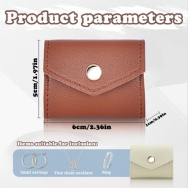 AfitLulu Mini Travel Jewelry Roll Bag with Buckle, Foldable Multifunctional Mini Travel Jewelry Case, Small Jewelry Bags Storing Earrings，Rings, Necklaces (Apricot)