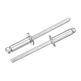 sourcing map 50Pcs 5/32"x1/2" Aluminum Dome-Head Blind Rivets, Open-End Type Blind Rivets for DIY, Sheet Metal, Automotive Repairs, Furniture, Boat, and Duct Work (Silver)