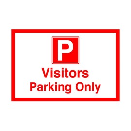 Visitors parking only - Safety sign - 1.2mm Rigid plastic for indoor/outdoor usage (300mm x 200mm) Viewing Distance within 7m.