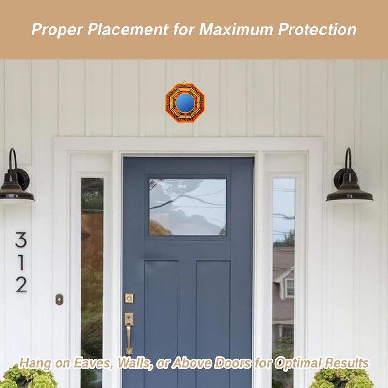 NIIIYTYB 2Pcs Bagua Mirror for Feng Shui 4 Inch Outdoor
