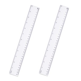 Zotemo Clear Plastic Ruler, 12 inch Straight Ruler, Transparent Measuring Tools with Inches and Centimeters for School, Home and Office Supplies (2 Pack)