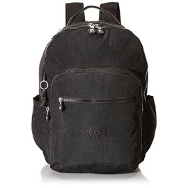 Kipling Women's Seoul 15" Laptop Backpack, black noir, 13.75"L x 17.25"H x 8"D