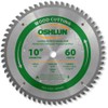 Oshlun SBW-100060N 10-Inch 60 Tooth Negative Hook Finishing ATB Saw