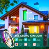 Ceiling Fan-Low Profile Ceiling Fan with Light - Modern Flush