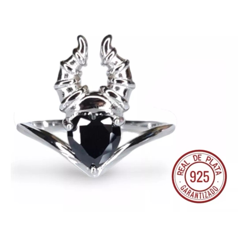 Dtup Anillo Compromiso Plata .925 Negro Oro Blanco Maléfica Dtup®