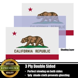 Nuibers California Flag 3x5 FT Sturdy for Outside, Heavy Duty 3Ply Polyester California State Flags Outdoor, Double Sided Long Lasting CA State Flag Brass Grommets