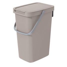 Keden Systema Q Sorting Waste Bin 12L Recycling Bin Separation Segregation Lidded with Handle Hanging Dustbin Garbage Can Slim Paper Glass Plastic Metal (Blue)