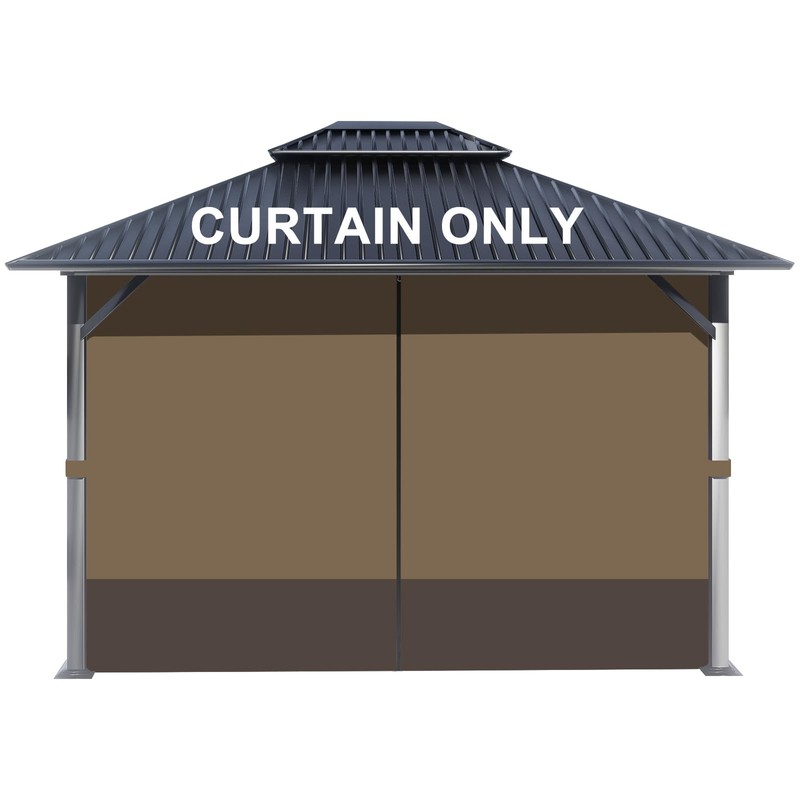 BPS 10' x 10' Gazebo Privacy Curtains with Double Zipper,