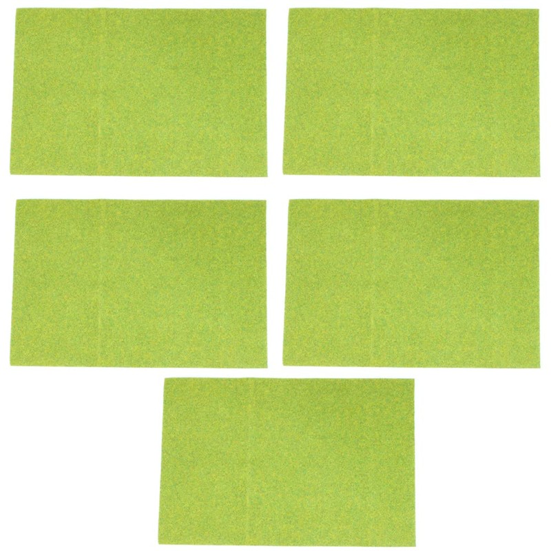 Tiardey (5pcs,20x30cm,Model Grass Mat,Model Railway Scenery Model Nylon Flocking Turf