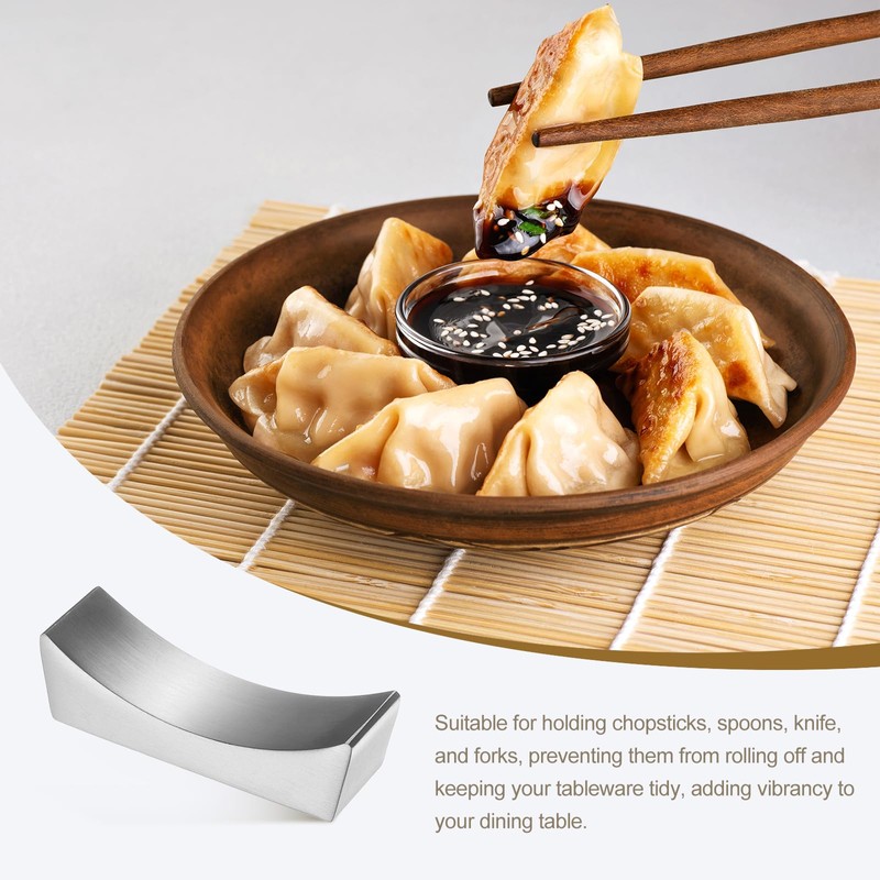 uxcell 4pcs 304 Stainless Steel Chopstick Rest, Silver Chopstick Holder