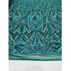 NEW CREATIONS FABRIC AND FOAM INC Hunter Green Geometric Design