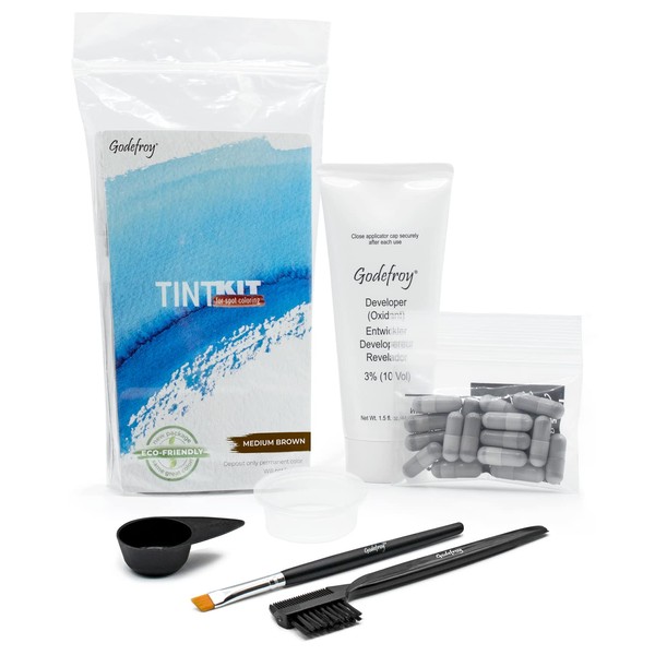 Godefroy Hair Color Tint Kit, Medium Brown, 20 Applications