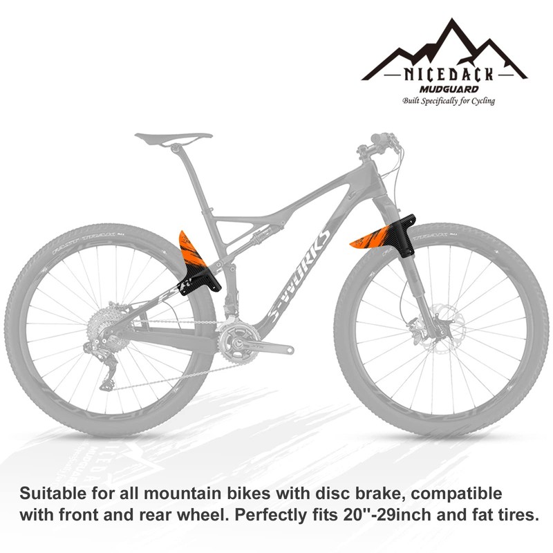 NICEDACK Bike Fender, Adjustable MTB Mud Guard, Front and Rear