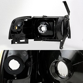 AKKON - For 1994-2002 Dodge Ram Headlights w/Corner Lights Pair Set Replacement + Red Clear Tail Lights Combo Sets