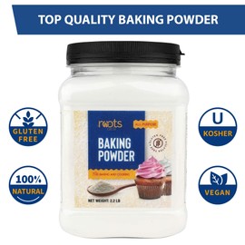 Roots Circle Baking Powder | Gluten-Free All-Purpose Leavening Agent For Cooking and Baked Goods, Desserts, Breads, & Cake | Vegan & Kosher-Safe | 4lb [70oz] Airtight Bulk Container