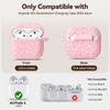 Wowwat for AirPods 4 Case Cover 2024 with Leopard Engraved,Pink
