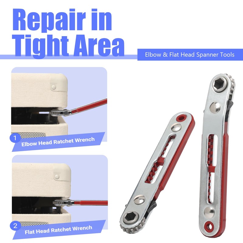 FyMosem 2Pcs Mini Ratchet Screwdriver Wrench Set Elbow Head &