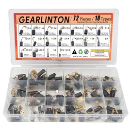 GEARLINTON Electric Motor Carbon Brushes for Power Tools Repair Maintenance, Set of 72 PCS in 18 Different Sizes for Angle Grinders, Electric Hammer Drills, Circular Saws