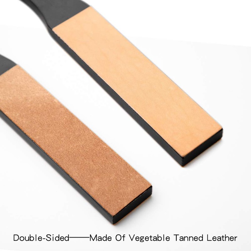 WUTA Leather Whetstone Whetstone Sharpener Polishing Wooden Base Paddle Strop
