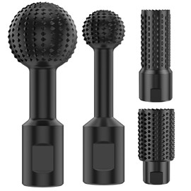 Abizarch 4Pcs Sphere Rotary Burr with 5/8-11 Threads for 4 1/2 and 5 Inch Angle Grinder Head Attachments, High Carbon Steel Rotary Grinding for Woodworking Engraving Grinding Drilling Bits