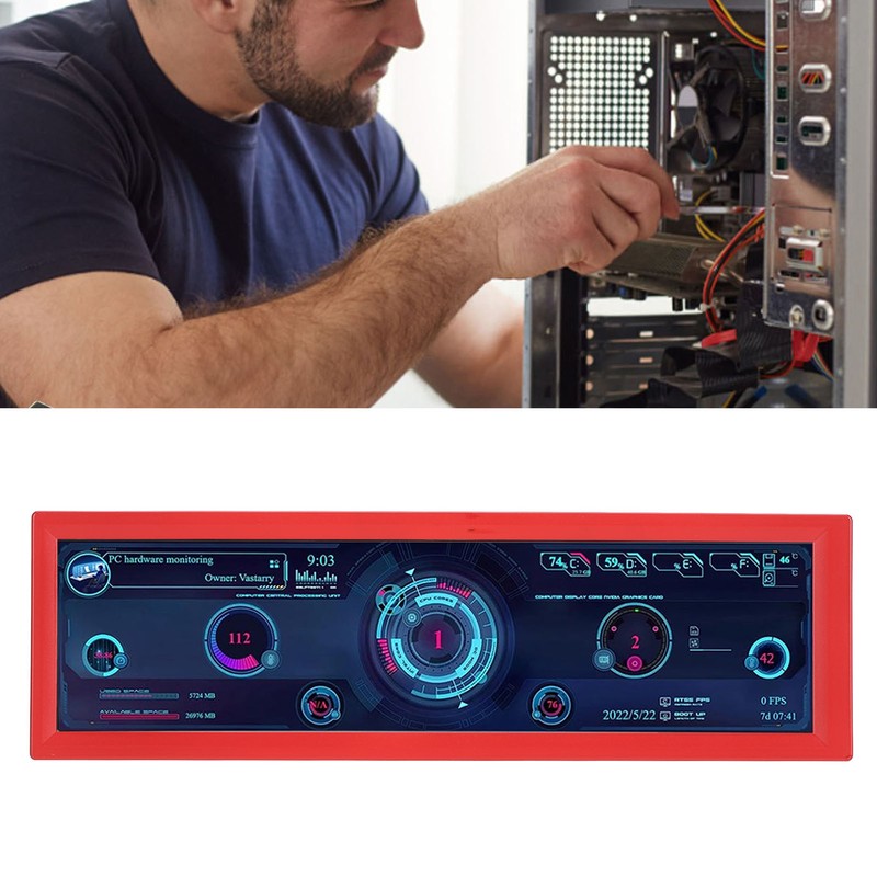 8.8 Inch PC Temperature Display Professional HD IPS 1920x480 LCD