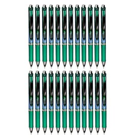 Pentel EnerGel 0.5mm Needle Tip Green Ink Liquid Gel Pens (BLN75-D) - 24 Pack