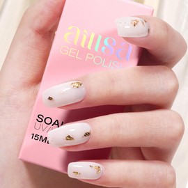 AILLSA Milky White Gel Nail Polish Morning Star Nude Gel Polish Light Color Translucent Gel Polish Long Lasting Neutral Natural Jelly Nails Soak Off U V Gel for French Manicure at Home 0.51 Oz GB134