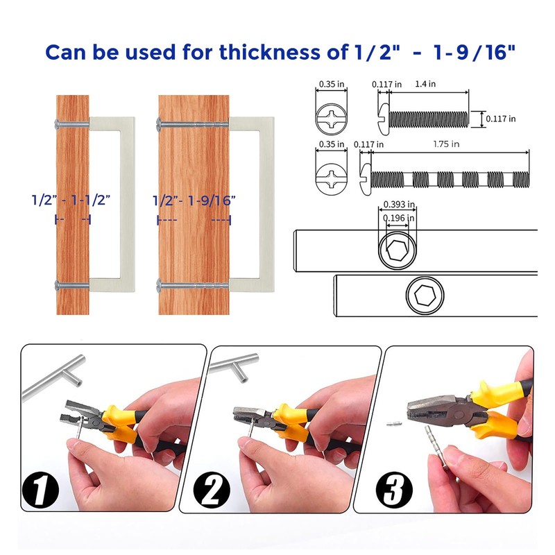Ravinte 10 Pack Solid 4 Inch Center to Center Slim