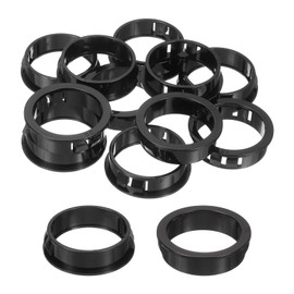 sourcing map Cable Snap Bushing Grommets, 12Pcs 38mm/1.5" Mounting Dia Nylon Snap Bushing Grommet, Round Snap in Cable Hose Bushing for Various Cables Tubes Wire, Black