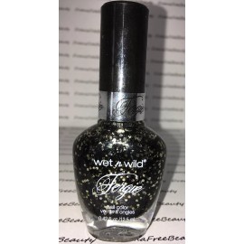 Wet n Wild FERGIE Nail Polish TONIGHT'S GONNA BE A GOOD NIGHT Black Gold Glitter