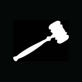 GAVEL Sticker Judge Vinyl Decal Hammer Court Jury Plea Convict Guilty Sentence - Die cut vinyl decal for windows, cars, trucks, tool boxes, laptops, MacBook - virtually any hard, smooth surface