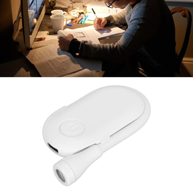Mini Clip On Lamp USB Rechargeable 3 Lighting Modes Reading