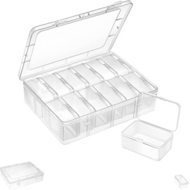 Small Storage Boxes with Lid, Transparent Mini Plastic Box, Plastic Container Storage, Sorting Box, Pill Box, Small, Mini Organiser Transparent Box, for Craft Items, Small Parts