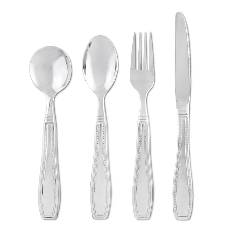 Weighted 7 oz Eating Utensils by Celley, 4pc Stainless Steel
