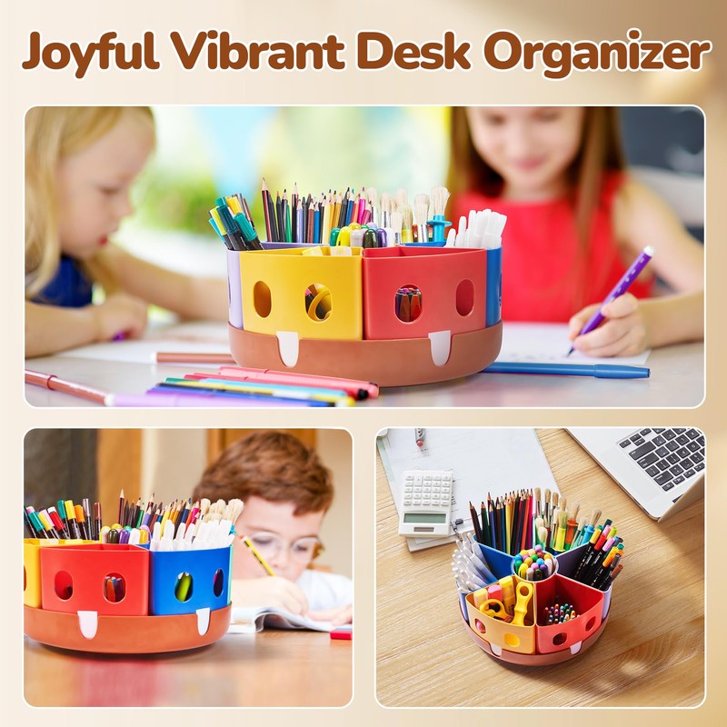 GAMENOTE Rotating Art Supplies Organizer - Lazy Susan Office School