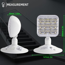 Enjvvs Emergency Remote Head Lighting, Single Head Emergency Light, Adjustable Commercial Lamp Head，No Battery Inside，Multi Voltage 3.6V to 24 Volt Input, 3 Watts, 180 Lumen, UL Listed, 1 Pack