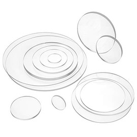 Zeigis Round Acrylic Glass Sheet, Transparent, Various Thicknesses and Diameters