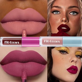 Lápiz Labial De Larga Duración Con Brillo De Labiales De 4 Colores, Lápiz Labial Líquido Metálico, Fácil De Aplicar Y Limpiar, Duradero E Impermeable, Antiadherente (C, Lip)