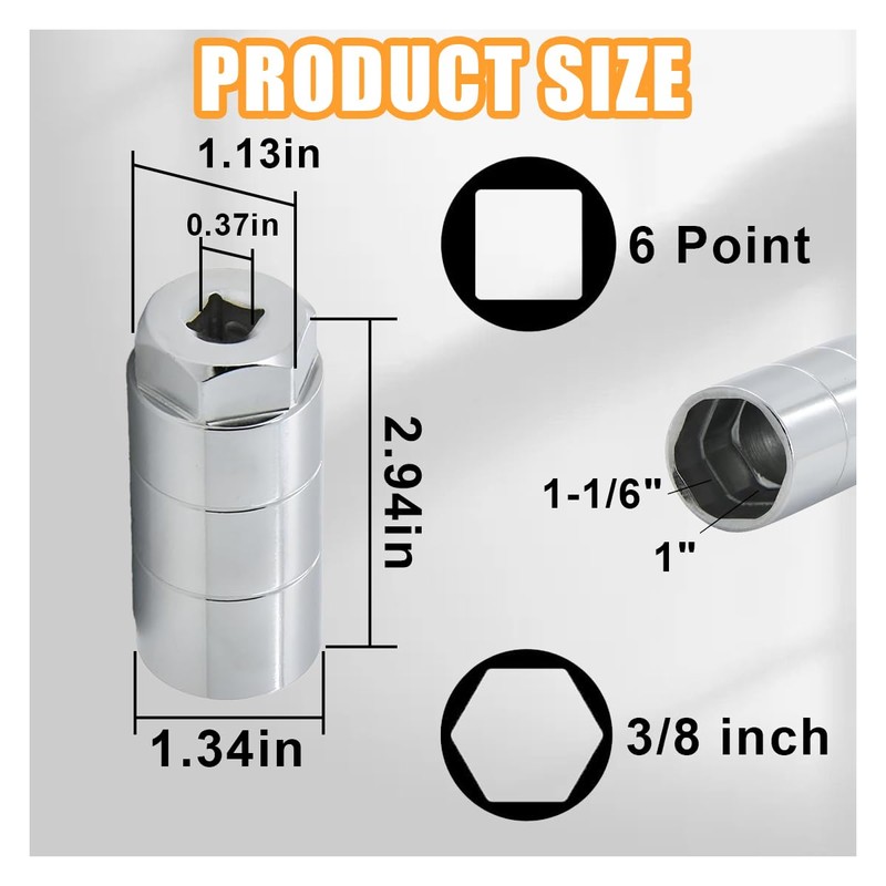 GLSOWEE Oil Pressure Switch Socket, 1 1/16" Socket Switch Fits