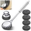 SiliFine 6 Pack Stainless Steel Scrubber with Handle, Silver Stainless