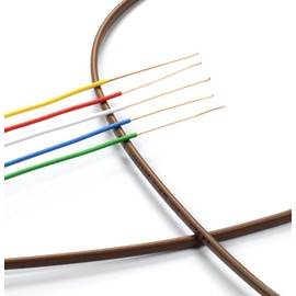 Thermostat Wire 18/5 - Brown - Solid Copper 18 Gauge, 5 Conductor - CL2 (UL Listed) CMR Riser Rated (CL3) - Residential, Commercial and Industrial Rated - 18-5, 10 Feet