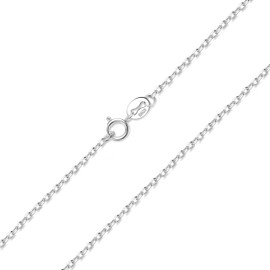 CASSIECA Women's 925 Sterling Silver Necklace without Pendant 1.5 mm Various Lengths 41 46 51 56 61 71 cm, Sterling Silver