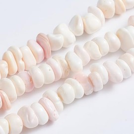 Ipotkitt 1 Strand Pink Natural Nuggets Shell Beads Strands Irregular Shell Loose Beads for DIY Jewelry Making Necklace Bracelet Earrings Crafts Supplies