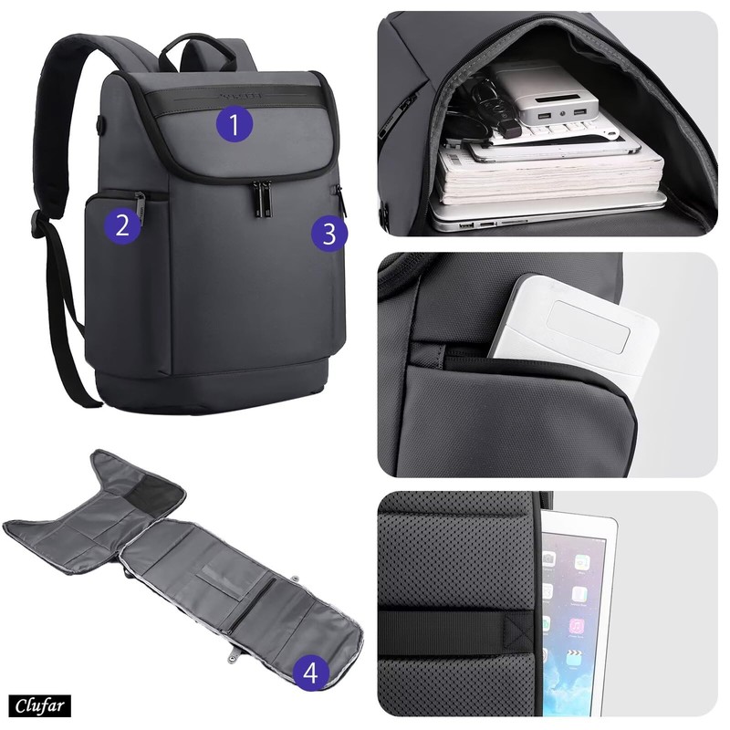 Clufar Backpack Men Women Waterproof Laptop Backpack 15.6 Inch with