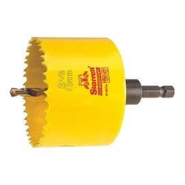 Starrett Bi-Metal Deep Cut Hole Saw with Arbor and Abrasion Resistant HSS Teeth - Ideal for Cutting Metal, Steel, and Wood - 3-1/8" (79MM) Diameter, 2" Depth - ADCH0318